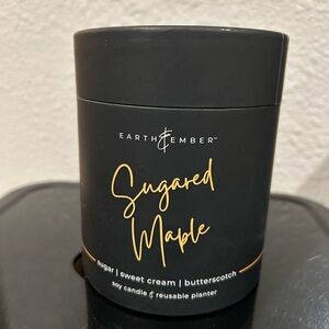 NEW Earth & Ember Soy Candle, Reusable Planter. Sugar, Sweet Cream, Butterscotch